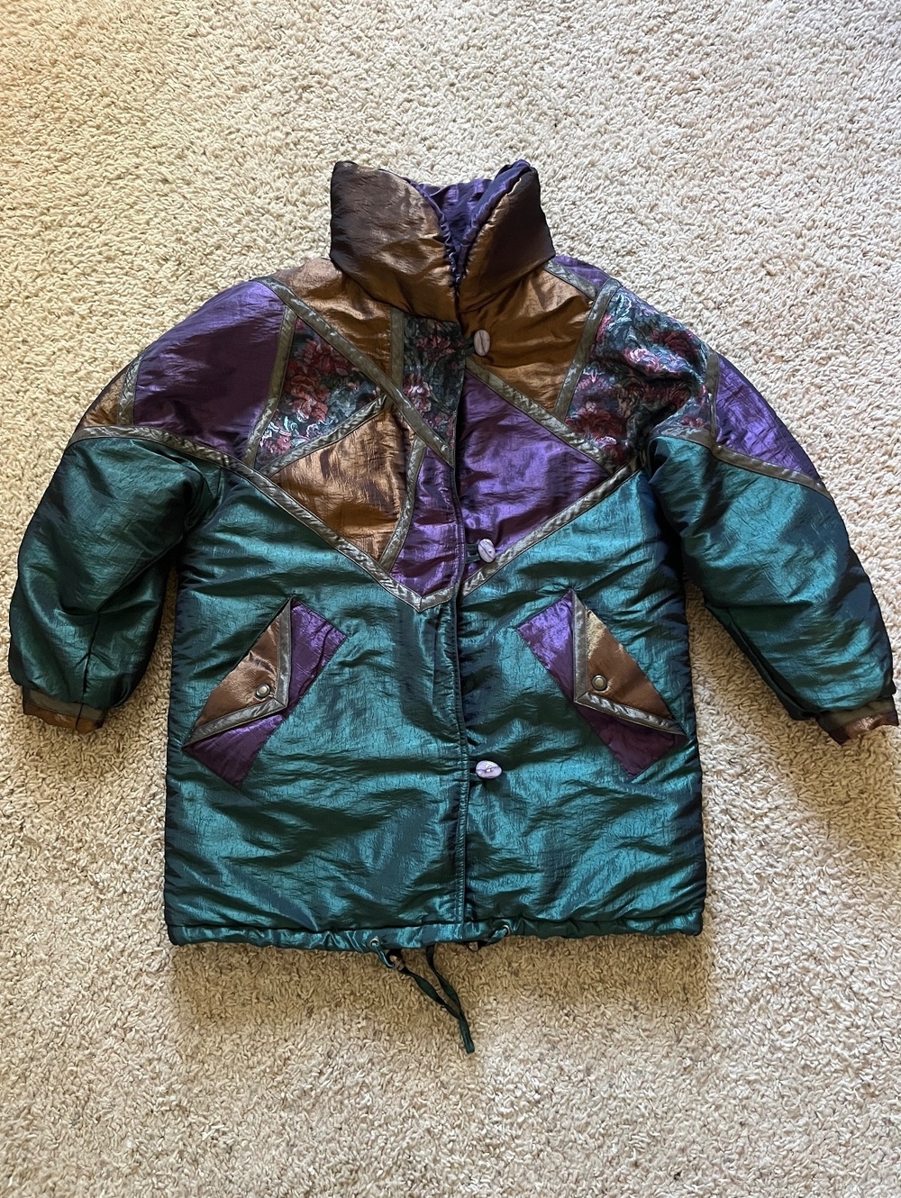 Current Seen VTG Colorblock Zipup Coat S